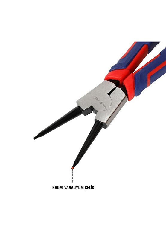 WP231150 180MM Cr-V Düz Yaylı Profesyonel Dış Segman Pensesi