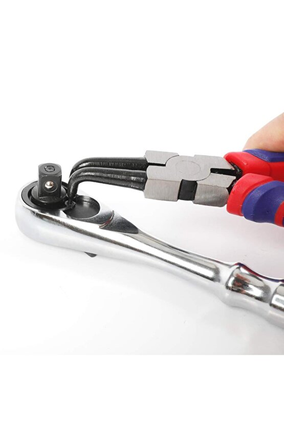 WP231153 180MM Cr-V Eğri Uçlu Yaylı Profesyonel Dış Segman Pensesi