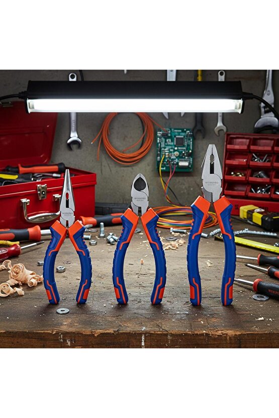 WP201007 200MM160MM Profesyonel 3’lü Pense Seti