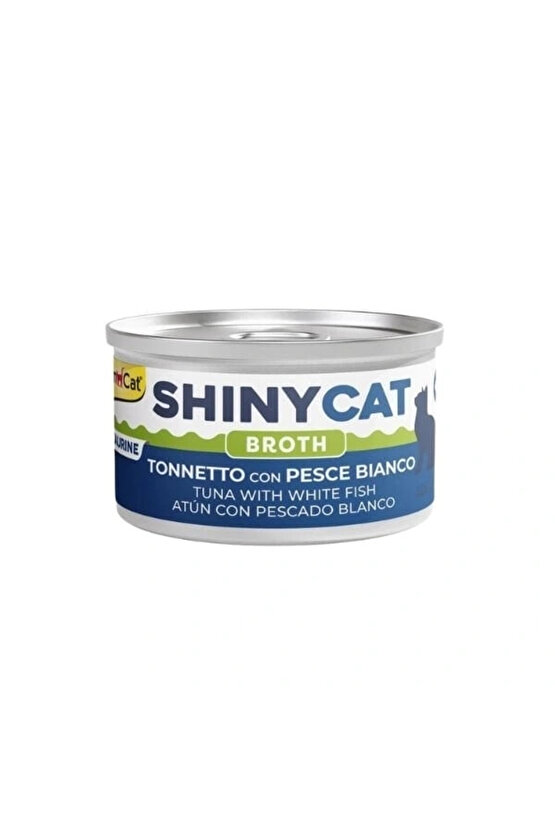 Shinycat Broth Sos İçinde Beyaz ve Ton Balıklı Konserve Kedi Maması 70 Gr 1 Adet