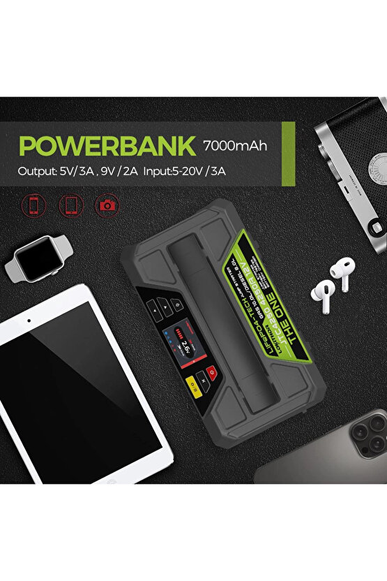 JTC4250 12V220V 4250Amp LiFePO4 Akıllı Akü Test + Akü Takviye + Akü Şarj Cihazı