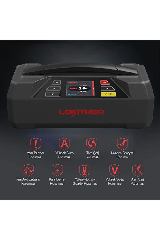 JTC4250 12V220V 4250Amp LiFePO4 Akıllı Akü Test + Akü Takviye + Akü Şarj Cihazı