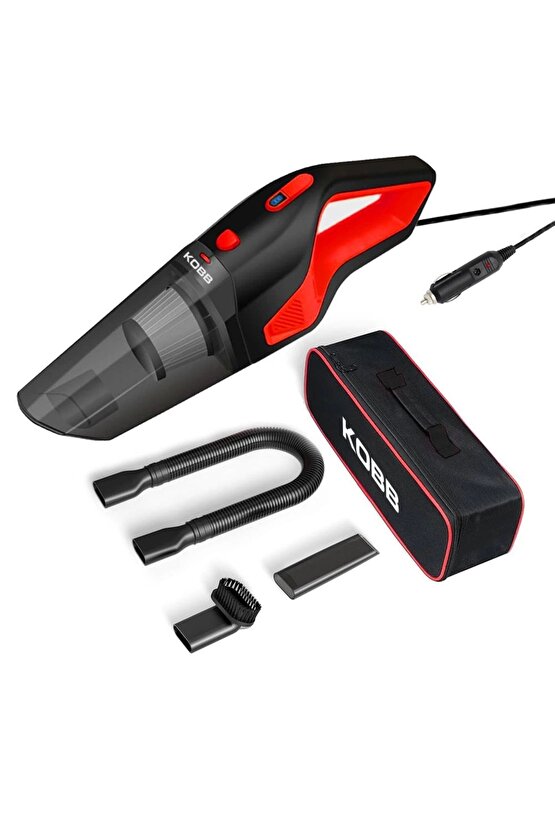 KBV12 12Volt120Watt Araç Süpürgesi + 5 Parça Aksesuar Seti + Taşıma Çantası