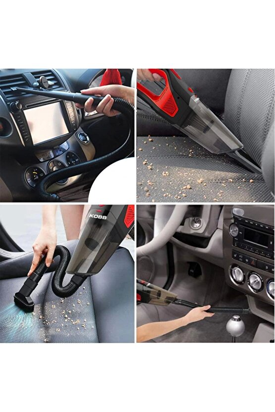 KBV12 12Volt120Watt Araç Süpürgesi + 5 Parça Aksesuar Seti + Taşıma Çantası