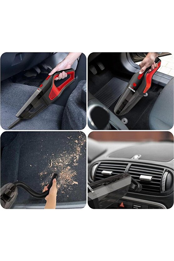 KBV12 12Volt120Watt Araç Süpürgesi + 5 Parça Aksesuar Seti + Taşıma Çantası