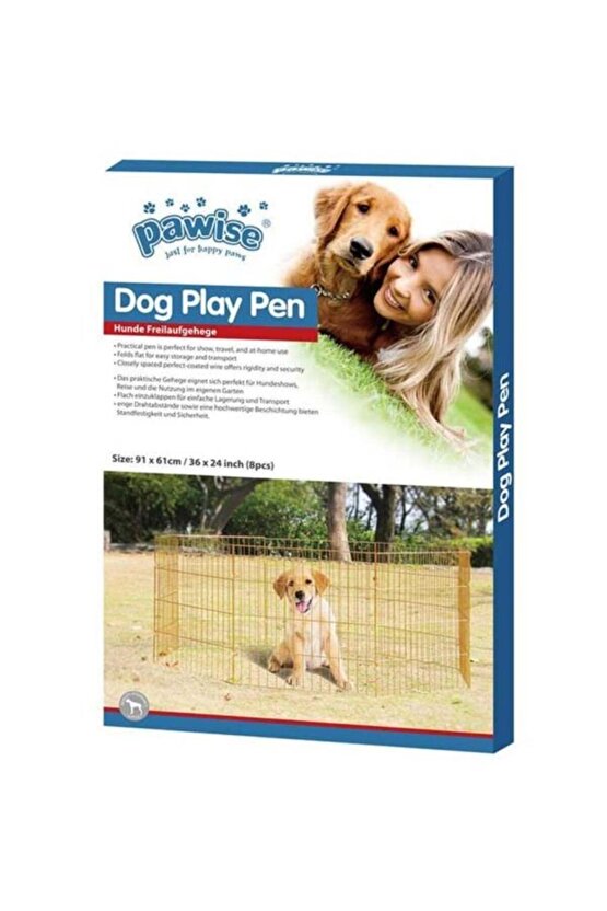 Metal Köpek Oyun Bahçesi Çiti 8 Parça 91x60 Cm - 679-12558