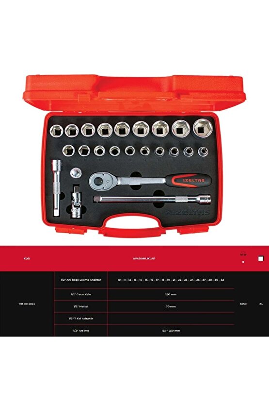 IZELTAS 12 Altı Köşe Lokma Takımı 24 Parça