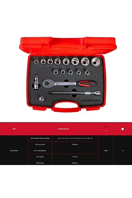 IZELTAS 12 Altı Köşe Lokma Takımı 17 Parça