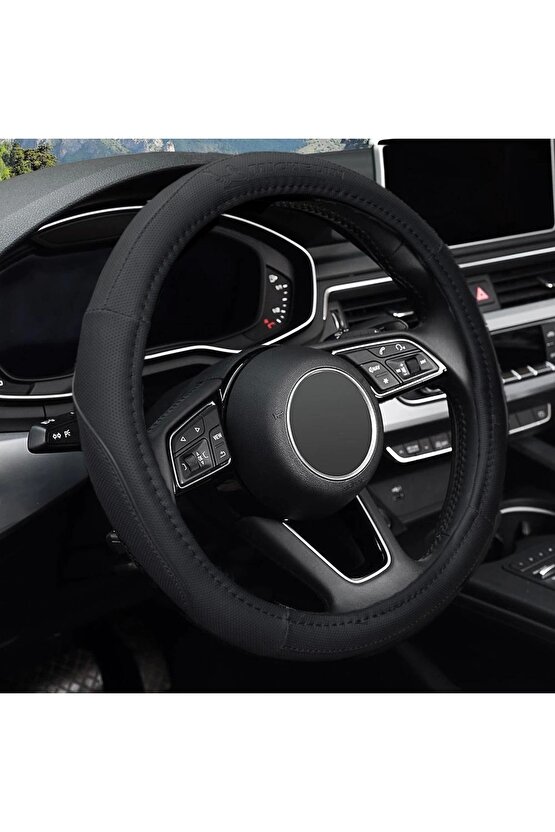 MC1003N Premium Suni Deri Direksiyon Kılıfı SİYAH