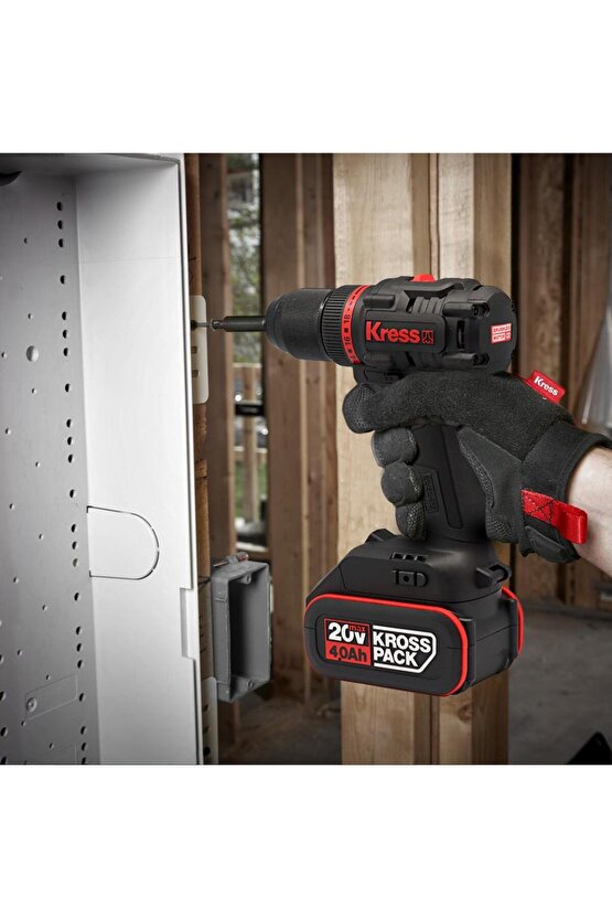 KUA71 20Volt4.0Ah Li-ion Çift Akülü Kömürsüz Profesyonel Şarjlı Matkap