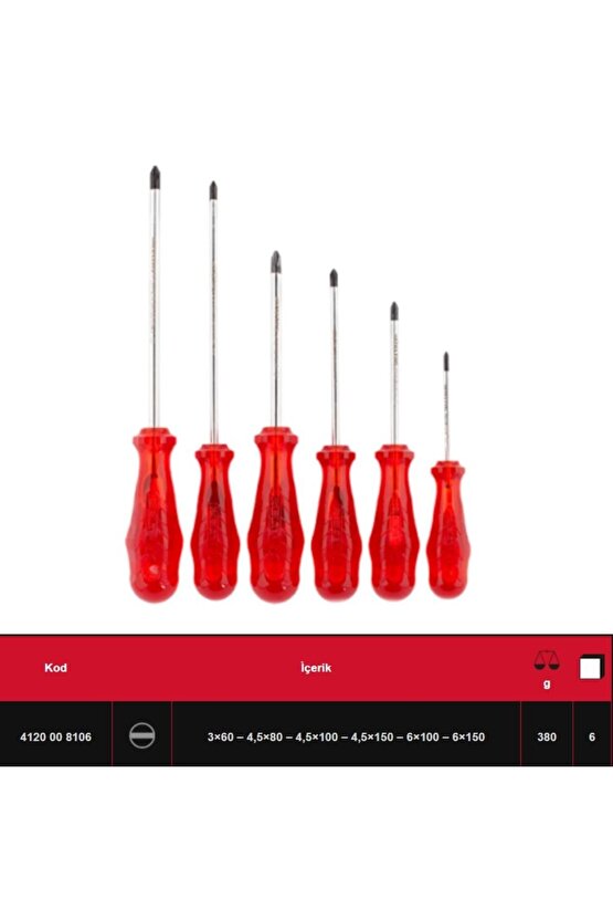 IZELTAS Yıldız Uçlu Tornavida Takımı Kraft Seri 6 Parça