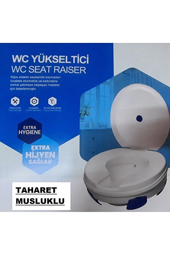 Yükseklik artırıcı klozet kapaklı, taharet musluklu fonksiyonel ürün