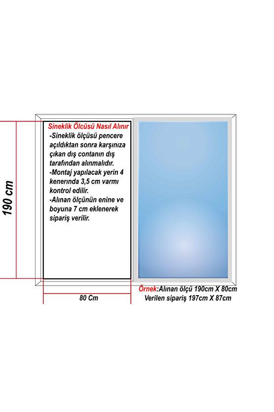 Pilise Sineklik-(PİLELİ) Sineklik En (0-90)x Boy(0-210)