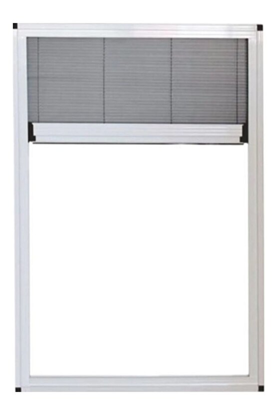 Pileli Plise Sürgülü Akordiyon Dikey Katlanır Pencere-vasistas Sinekliği 0-70 En, 0-140 Boy
