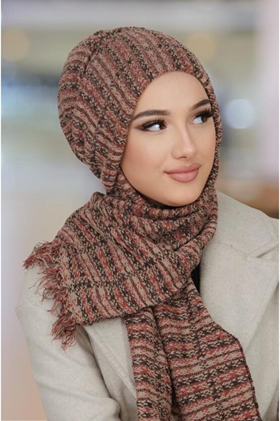 Taba Triko Kelebek Bone Şal