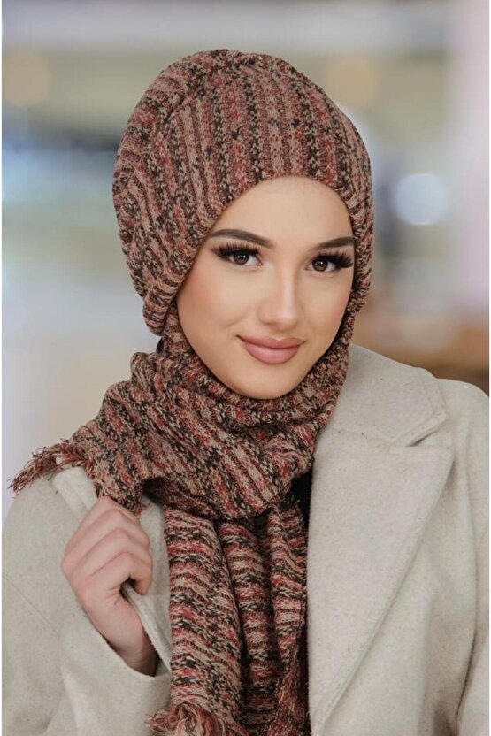 Taba Triko Kelebek Bone Şal