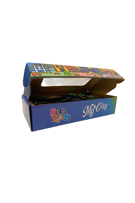 My City 24parça Ahşap Şehrini Kur Kutu Oyunu Geçmeli Puzzle Etkinlik Geliştirici Eğlenceli Set
