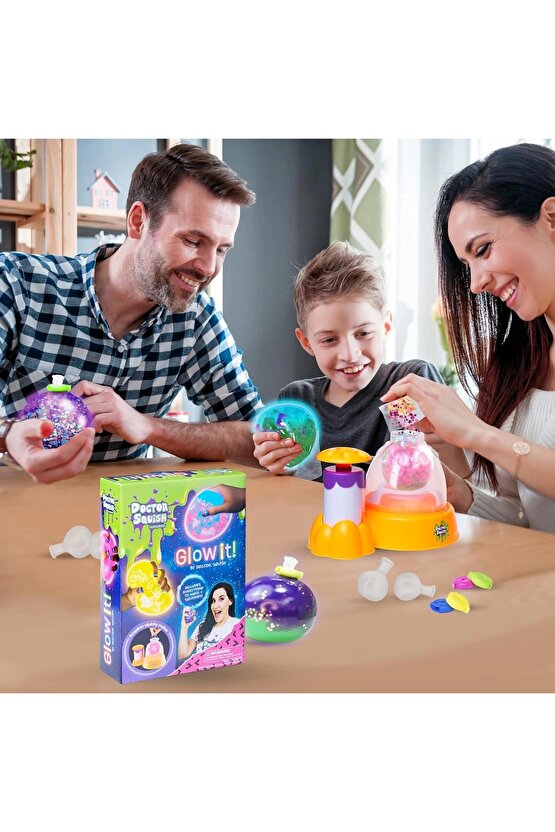 Doctor Squish Pack Refill Neon, Yedek Paket Parlak Simli Sukuşi Yapım Seti - Doktor Sukuşi - Sukuşi