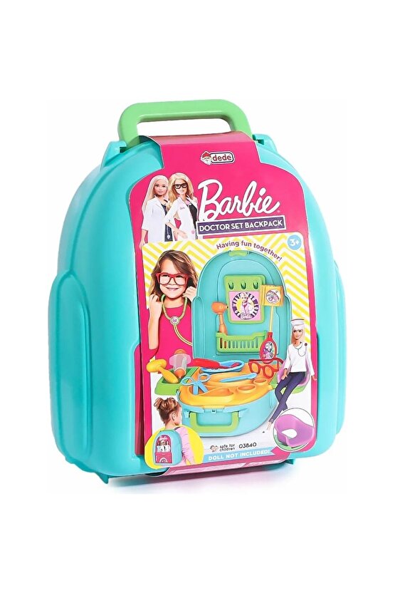 Oyuncak Barbie Doktor Set Sırt Çantası Turkuaz