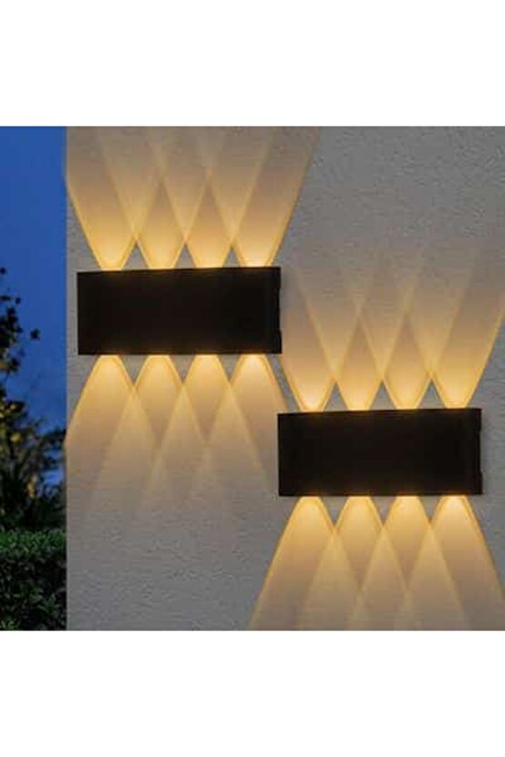 2 Adet 15 Watt, Amber Işık Ledli Çok Kaliteli İç ve Dış Mekan Aydınlatma Armatürü Bahçe Duvar Apliği