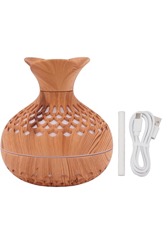 ODA HAVA NEMLENDİRİCİ 300ML RGB LED IŞIKLI HUMUDİFİER AROMA DİFİZÖR BUHAR MAKİNESİ