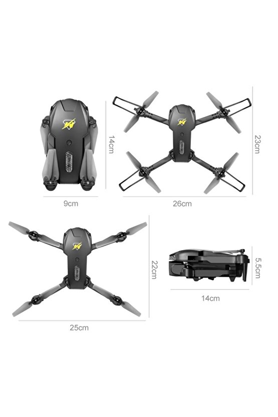 ÇİFT KAMERA VE BATARYALI DRONE UZAKTAN KUMANDALI APP DESTEKLİ QUADCOPTER TEK TUŞ İLE İNİŞ KALKIŞ
