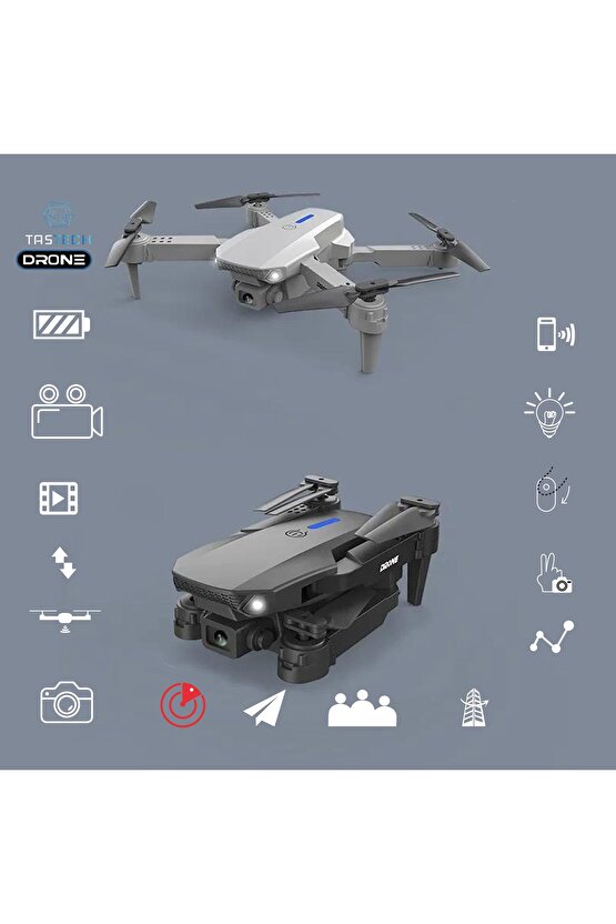 720P KAMERALI DRONE E88 KATLANABİLİR UZAKTAN KUMANDALI APP DESTEKLİ QUADCOPTER
