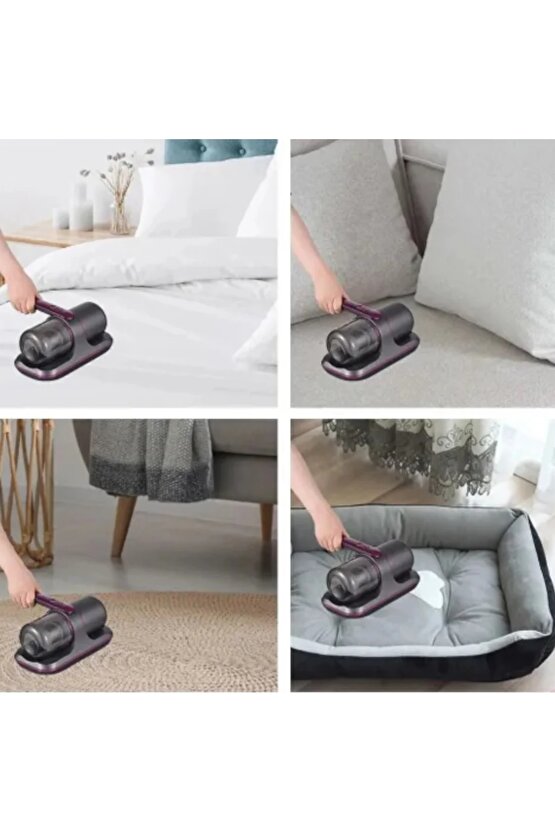 ŞARJLI YATAK SÜPÜRGESİ 100W KABLOSUZ TOZ TOPLAMA UV IŞIKLI AKAR TEMİZLEME CİHAZI