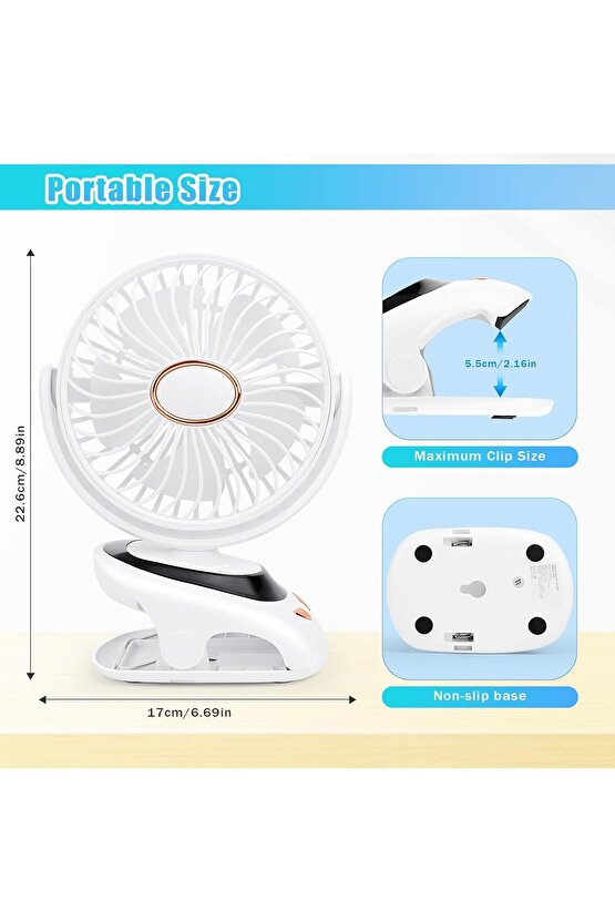 MANDALLI ŞARJLI FAN MİNİ KLİMA VANTİLATÖR EV ARAÇ BEBEK ARABASI LED EKRANLI SERİNLETİCİ FAN