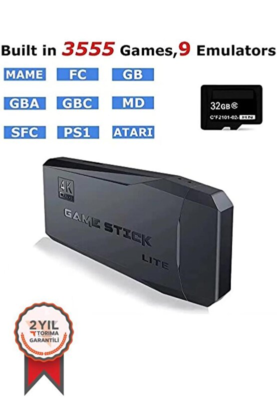 GC-05 Siyah 2.4g Çift Kablosuz Atari Denetleyici Video Oyun Konsolu