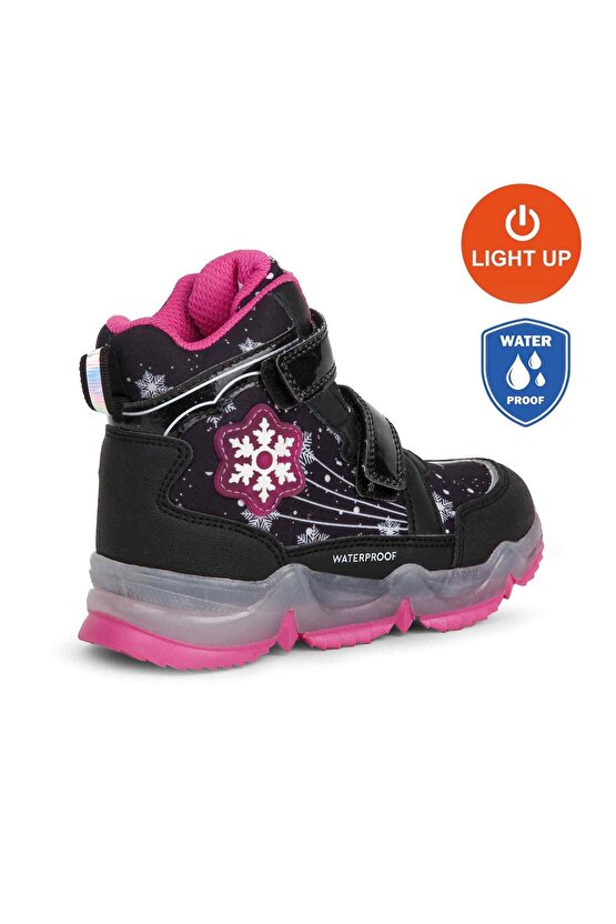 3034 Snowy WATERPROOF-IŞIKLI Anatomik Çocuk Bot Siyah