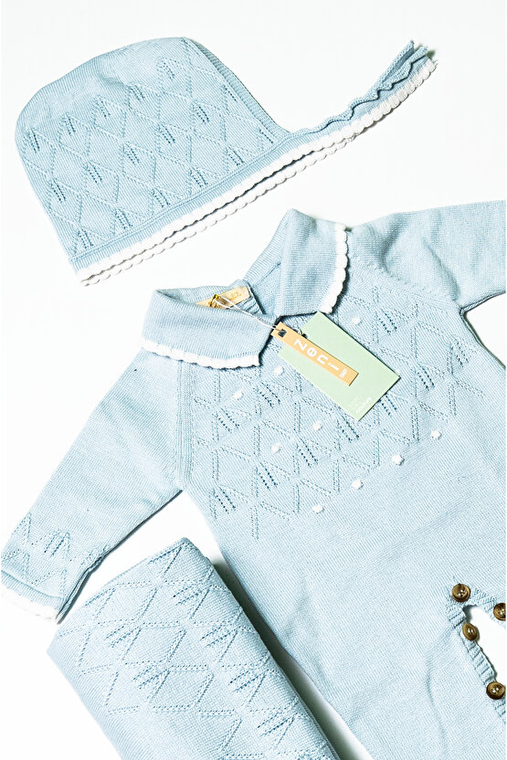 Yeni Doğan 5li Örme Triko Tulum Set