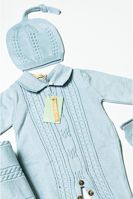 Yeni Doğan 5li Örme Triko Tulum Set