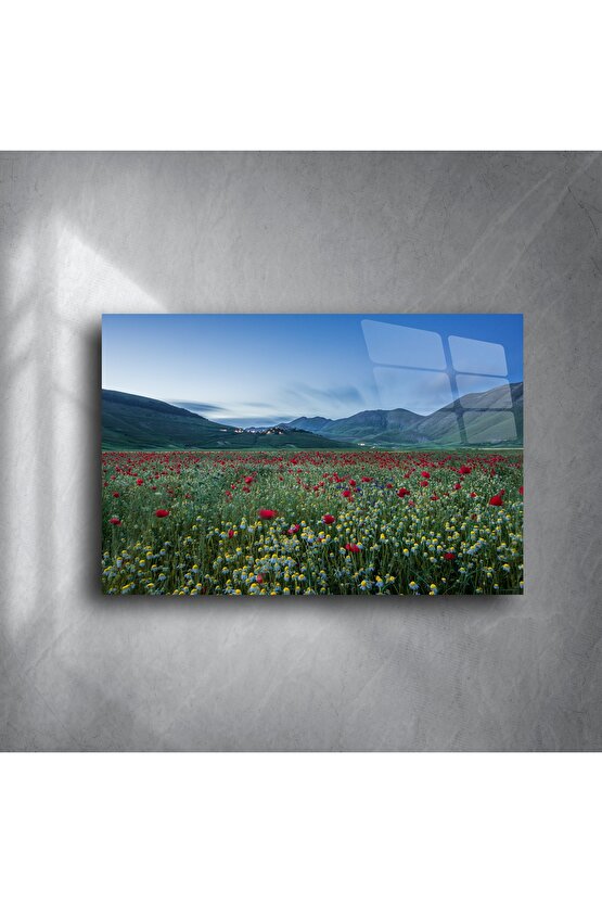 Gün Batımı Kiraz Çiçeği Kanvas Duvar Sanatı