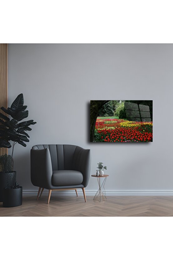 Canlı Lale Tarlası Duvar Sanatı