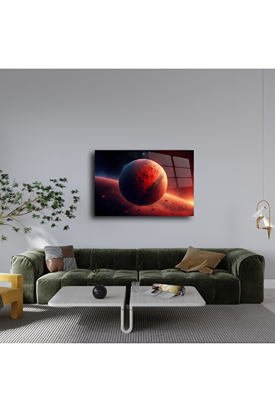 Mars temalı galaksi sanat paneli