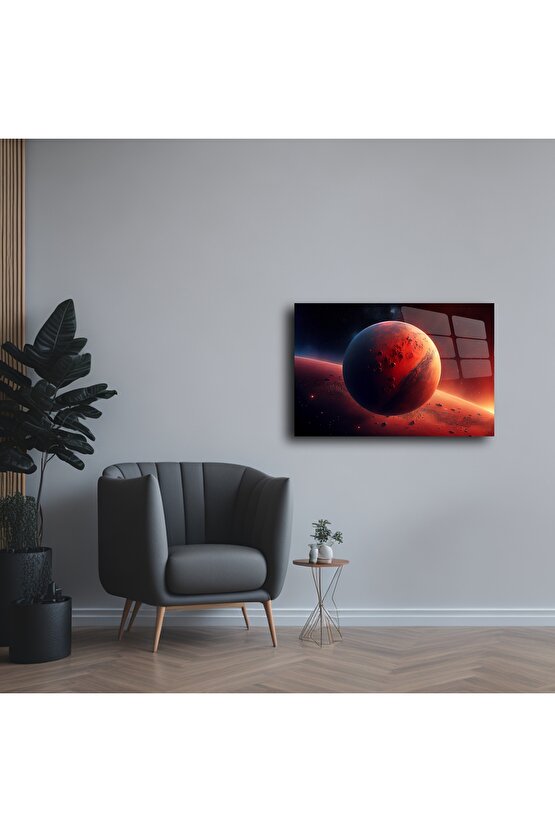 Mars temalı galaksi sanat paneli