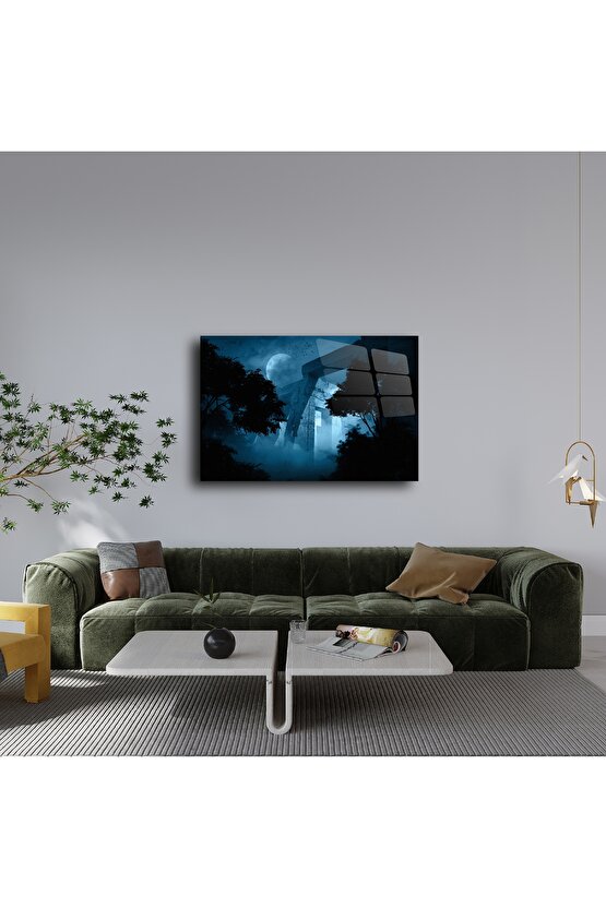 Gizemli Mavi Ay Işığı Tapınağı Duvar Tablosu