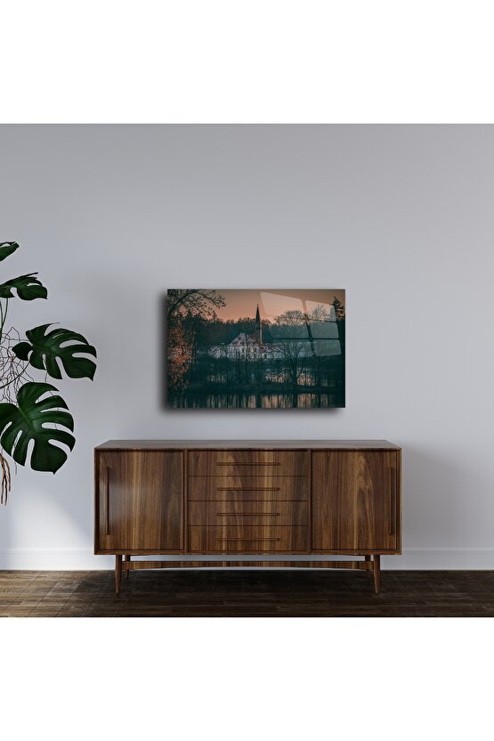 Rustik Manzara Cam Tablo