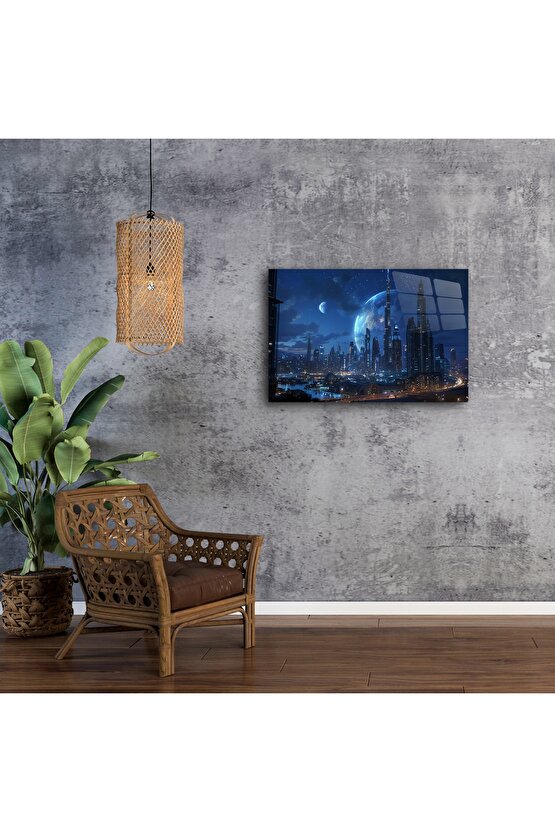 Modern Bilim Kurgu Gece Gökyüzü Dekoru