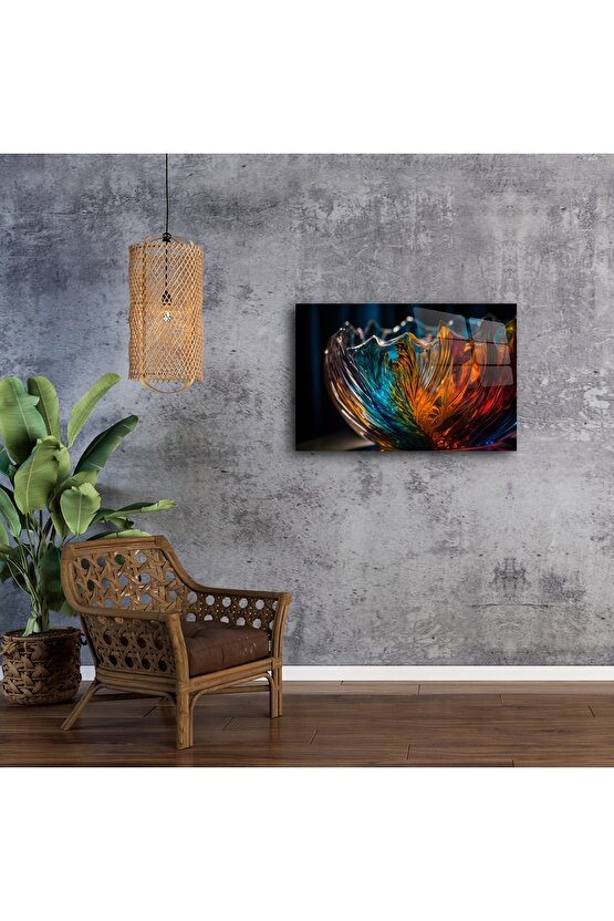 Parlak Cam Üzerine Lüks Sanat Baskısı