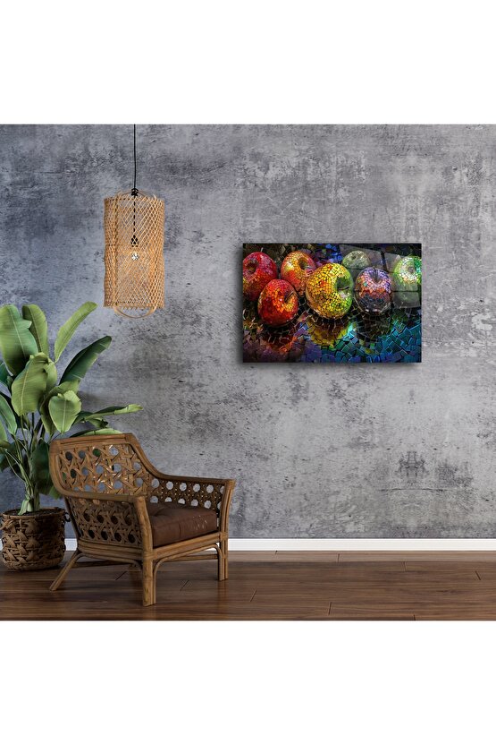 Modern Mozaik Elma Cam Tablo