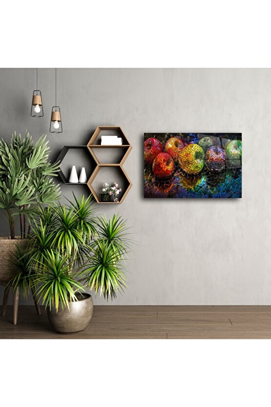 Modern Mozaik Elma Cam Tablo