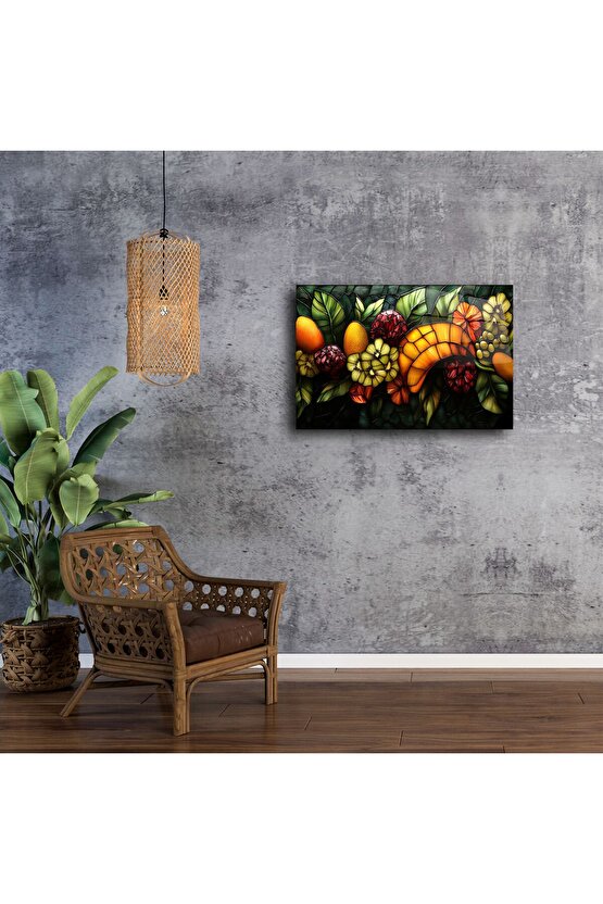 Renkli Vitray Cam Meyve Tasarımı