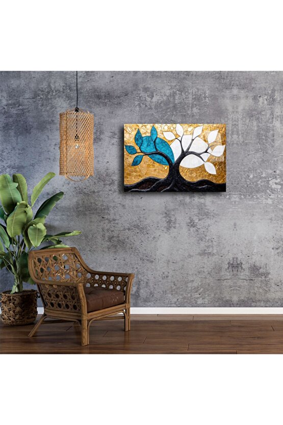 Altın Doku Cam Tablo