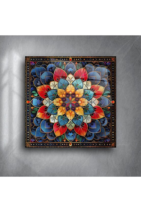 Cam Tablo Mandala Desenli