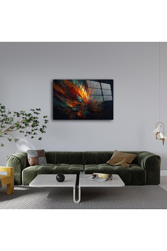 Karışık Desenler Cam Tablo Duvar Dekoru 6