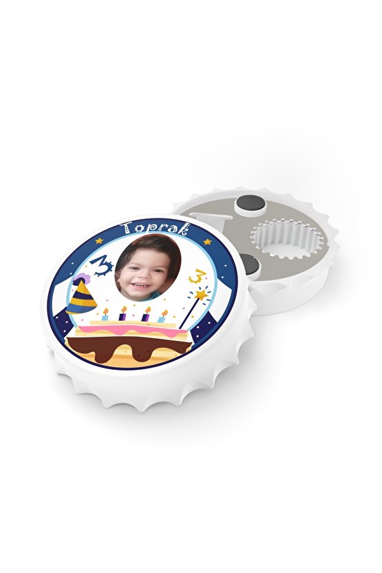 50 Adet Kapak Açacak Resimli Kişiye Özel Magnet Buzdolabı Süsü, Doğum Günü Erkek Çocuk 1