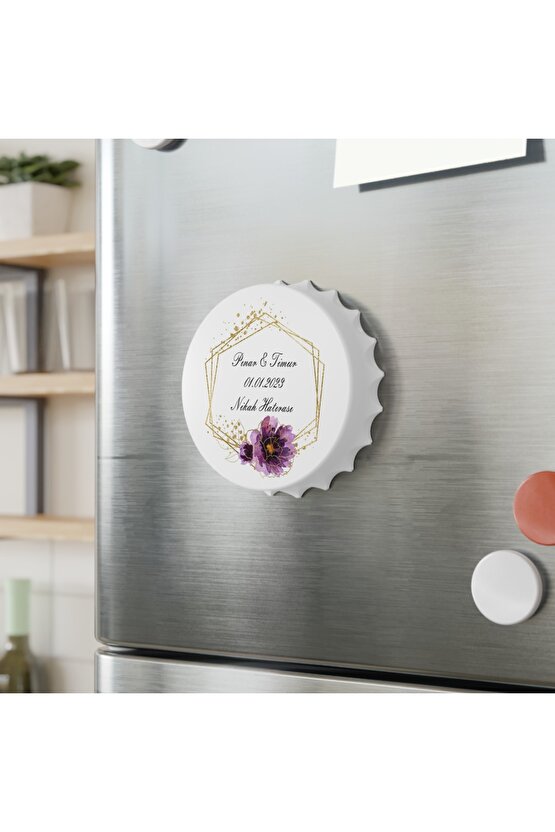 50 Adet Kapak Açacak Magnet Buzdolabı Süsü, Söz, Nişan, Kına, Nikah, Düğün Hatırası Promosyon 5