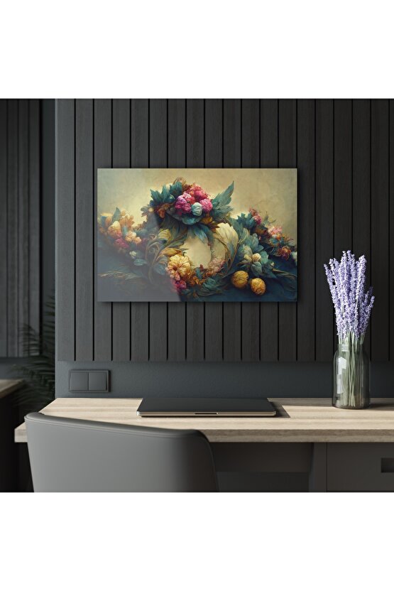 Renkli Çiçekler Cam Tablo Duvar Dekoru 10
